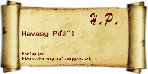 Havasy Pál névjegykártya